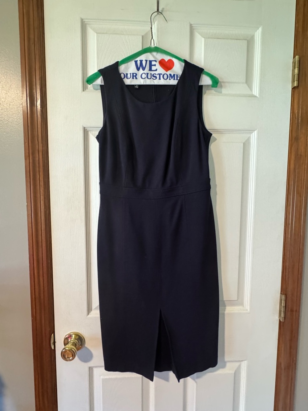 Talbots Navy Sleeveless Midi Sheath Dress